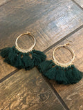 Large Hoop Tassel Earrings