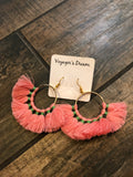 Large Hoop Tassel Earrings