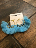 Large Hoop Tassel Earrings