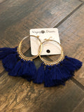 Large Hoop Tassel Earrings