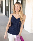 Button Cami- Navy