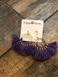 Large Hoop Tassel Earrings