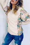 Floral Balloon Sleeve Top