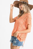 Georgia Lace Sweater - Peach