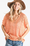 Georgia Lace Sweater - Peach