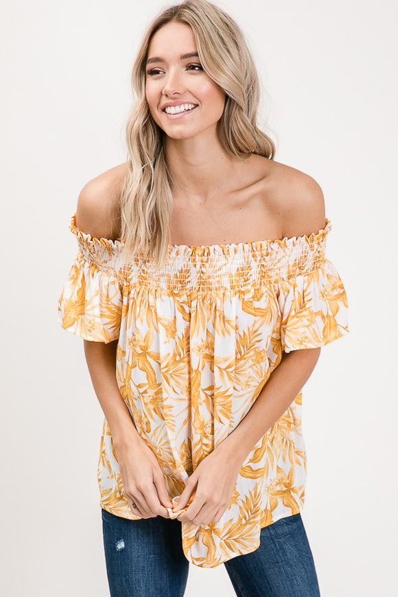 Golden Leaf Off Shoulder