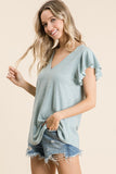 Minted Ruffle Top