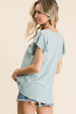 Minted Ruffle Top