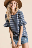 Navy Stripes Top