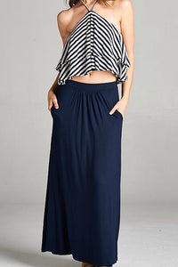 Navy Maxi Skirt