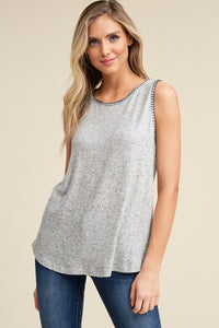 Notched Sleeveless Top