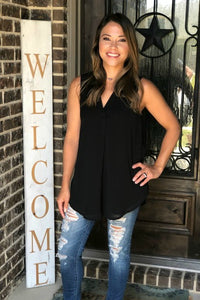 Black V-Neck Blouse