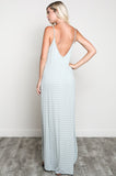 Dark Sage and Ivory Stripe Pocket Maxi Dress